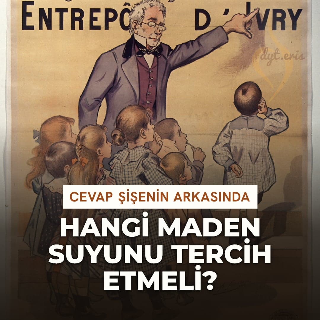 Yüzyıl başından kalma bir Fransız maden suyu afişi, litografya